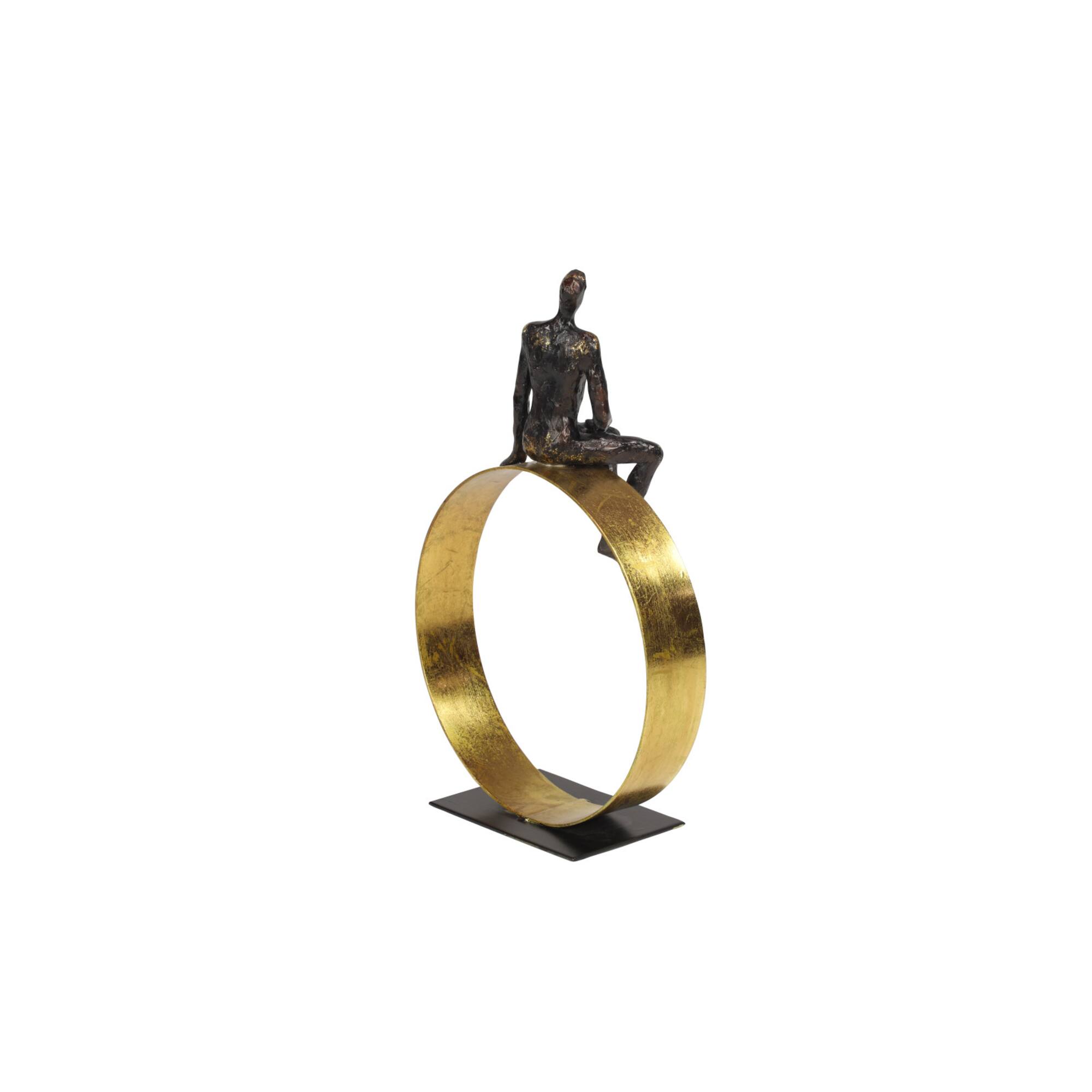 Black Resin Modern Sculpture, Man 15" x 9" x 5"